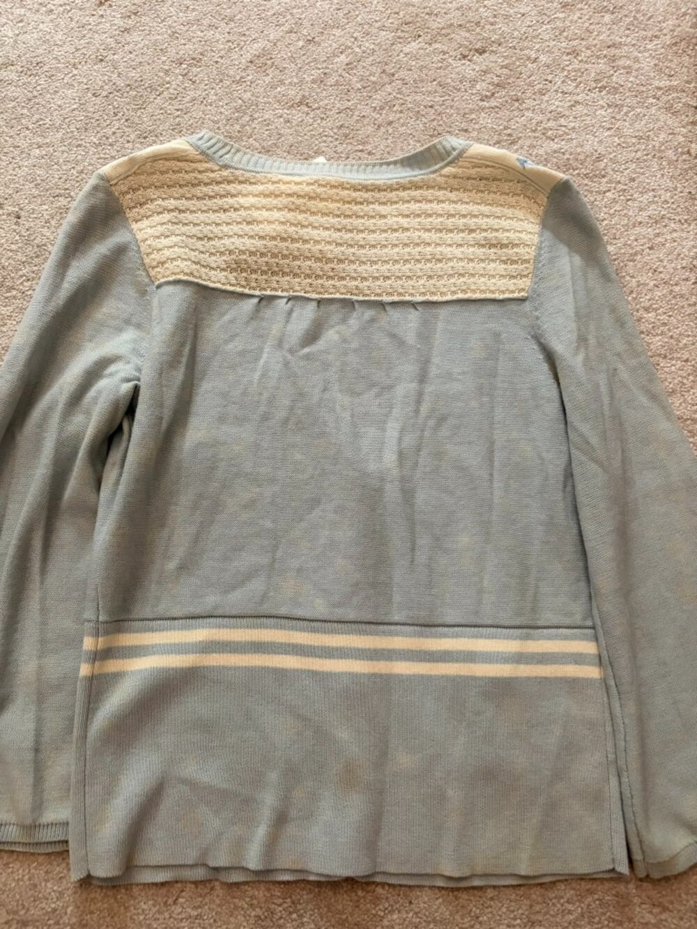 NWT Moth Anthropologie Nautical Ship Cardigan Sweater | Size M | Sky Blue - Picture 7 of 9